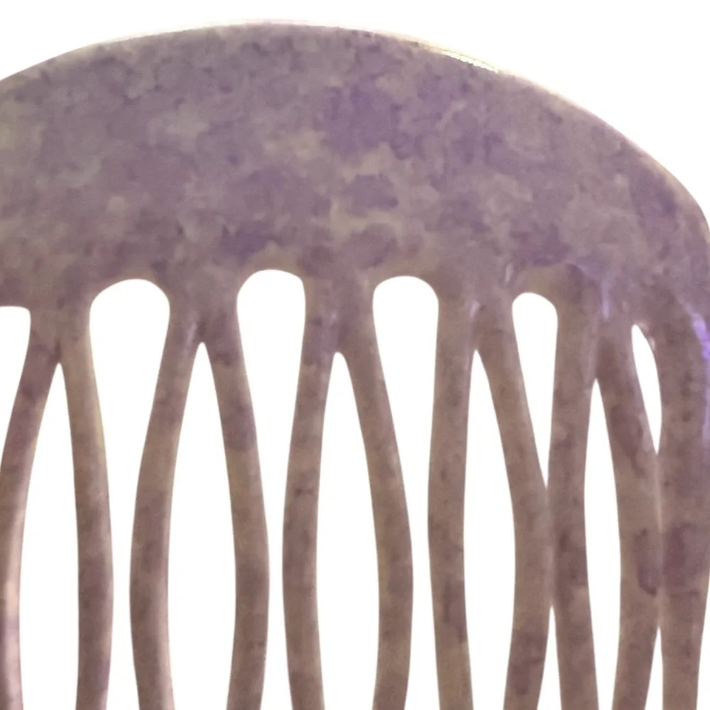 Gorgeous 1970’s French Hair Comb in Marbled Purple , Made in Paris, Unworn  2.5”